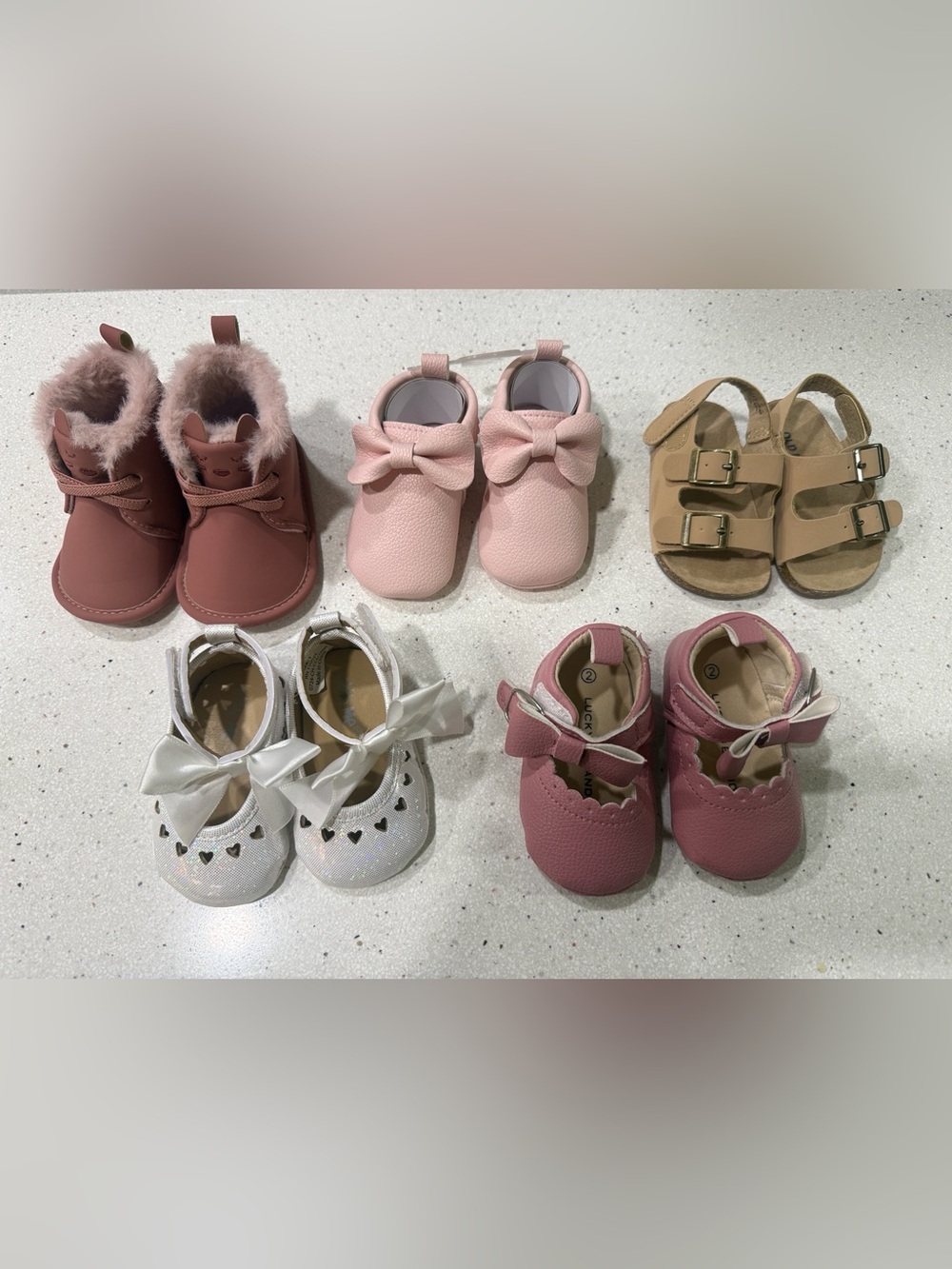 Baby girl shoe bundle size 1 & 2, new and like new